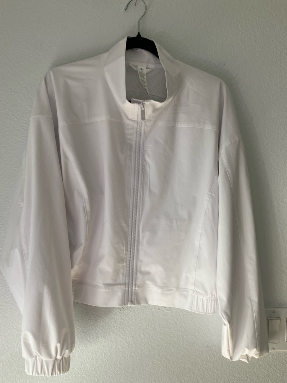 Alo Bright White Women's Zip-Front Lightweight Jacket